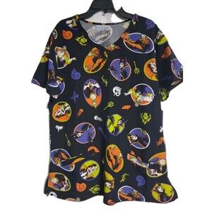 NWT Women's Disney's Villains Scrub Top With Pockets Size S